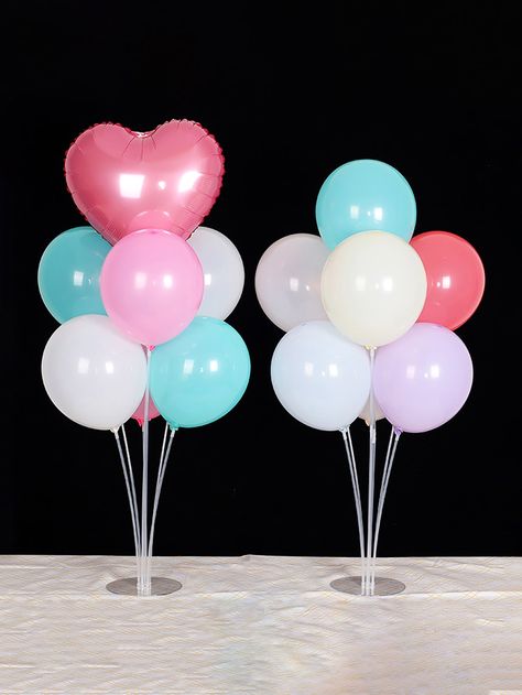 White  Collar  Plastic   Embellished   Event & Party Supplies Balloon Table Centerpieces, Balloon Type, Clear Balloon, Balloon Accessories, Balloon Pattern, Balloon Stand, How To Make Balloon, Balloon Holders, Birthday Things