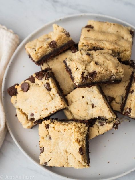 Gluten Free Brookies - Cookie Bars - Just As Tasty Gluten Free Desserts Cookies, Brookies Cookies, Gluten Free Cookies Easy, Ginger Shot Recipe, Eggless Cookie, Indulgent Recipes, Egg Free Cookies, Celiac Recipes, Fudgy Brownie Recipe