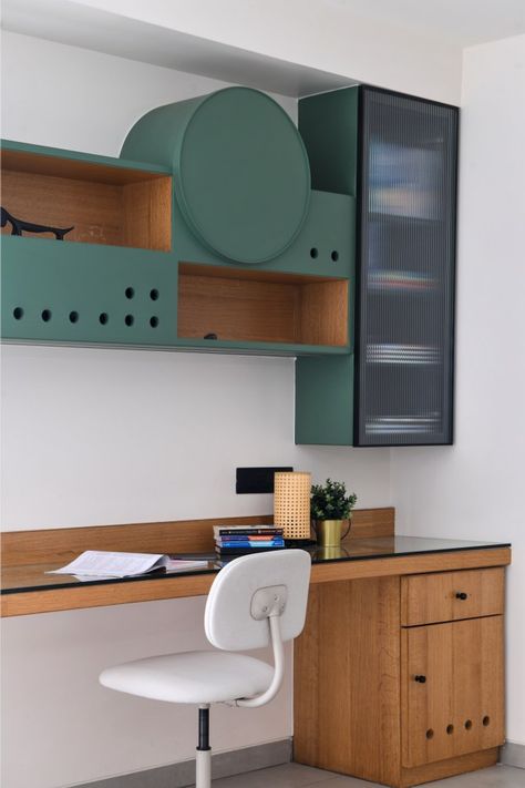 Latest Study Table Designs, Teen Bedroom Layout, Unique Table Decorations, Partition Designs, Kids Workspace, Series Painting, Study Table Designs, Kids Study Table, Guest Bedroom Design