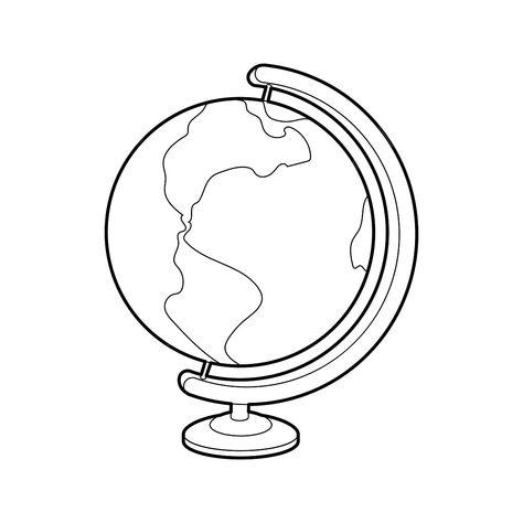 Globe Sketch, Globe Outline, Globe Drawing, Becoming A Tattoo Artist, Globe Vector, Globe Logo, Globe Icon, Map Icons, Outline Drawing