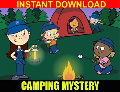 Kids Camping Mystery Game kids party game fun teacher | Etsy Mystery Games For Kids, Mystery Party Game, Summer Camp Games, Kids Camping, Kids' Games, Mystery Games, Mystery Party, Holiday Games, Camping Games