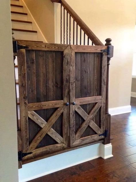 Barn Door Baby Gate, Pet Gates, Ranch House Decor, Western Bedroom Decor, Western Bedroom, Rustic Western Decor, Hemma Diy, Stair Case, Rustic Retreat