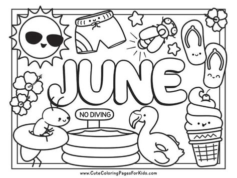 June Coloring Pages, Cute Coloring Pages For Kids, Summer Coloring Sheets, June Colors, Insect Coloring Pages, Forest Room, Free Coloring Pages For Kids, Free Printable Coloring Sheets, Preschool Coloring Pages