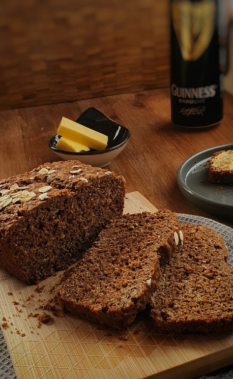 Guinness Bread Guiness Bread, Guinness Bread, Brown Bread Recipe, Irish Stew, Best Butter, Brown Bread, Porridge Oats, Bread Ingredients, Irish Recipes