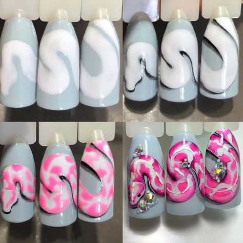 Nails Art Paso A Paso, Nail Art Step By Step, Add Me On Snap, Quick Nail Art, Crazy Nail Art, Animal Nail Art, Nail Painting, Nail Drawing, Nail Designs Tutorial