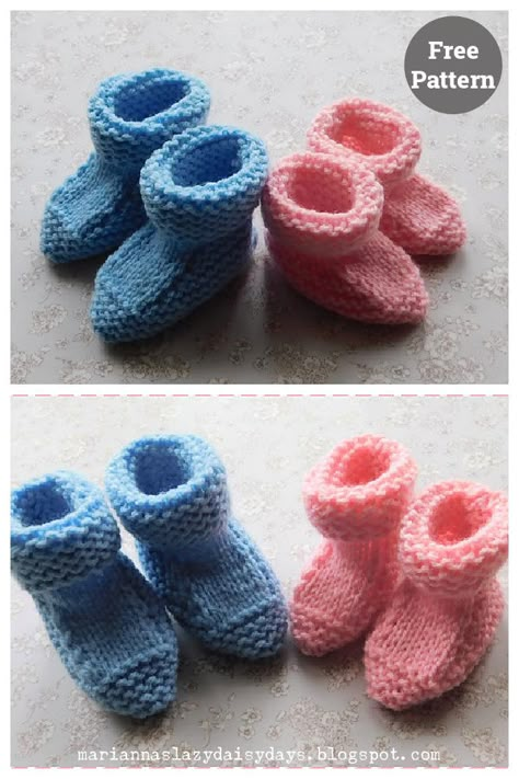 Babbity Baby Booties Free Knitting Pattern Knit Baby Booties Pattern Free, Baby Mittens Knitting Pattern, Baby Mittens Knitting, Free Baby Sweater Knitting Patterns, Crochet Baby Booties Free Pattern, Knitted Baby Boots, Baby Hat And Mittens, Easy Baby Knitting Patterns, Baby Booties Free Pattern