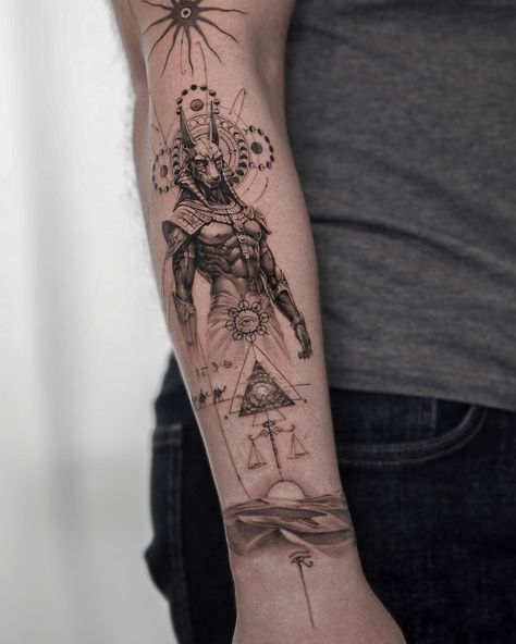 Anubis Tattoo Meaning | iNKPPL Anubis Drawing, Warrior Tattoo Sleeve, Mario Tattoo, No Regrets Tattoo, Anubis Tattoo, Egyptian Deity, Egyptian Tattoo, Bear Tattoo, Bad Tattoos