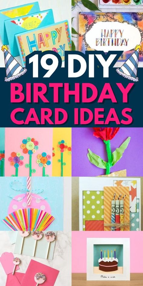 Make birthdays extra special with these custom DIY birthday cards. Birthday Card Ideas For Kids, Kids Birthday Crafts, Easy Birthday Cards Diy, Diy Watercolor Cards, Cricut Birthday Cards, Cupcake Birthday Cards, Birthday Candle Card, Diy Birthday Cards, Happy Birthday Cards Diy