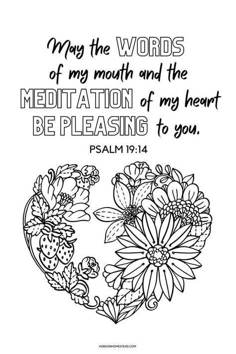 Psalm 19:14 coloring sheet Scripture Coloring Pages Printables Free, Psalm 19:14, Embroidery Scripture, Free Printable Coloring Pages For Adults Colouring Sheets, Biblical Drawings, Scripture Coloring Pages, Scripture Coloring Sheets, Coloring Bible, Bible Coloring Sheets