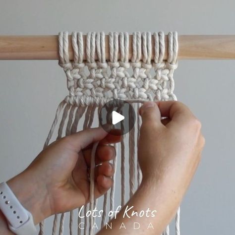 Macrame/Art Supplies & Education on Instagram: "Macrame Tips & Tricks ✨
Do you find that your row of double half hitch knots just doesn’t quite fit underneath square knots?
Here’s my secret! Underneath each square knot tie one double half hitch knot, two half hitches then another double half hitch knot.
Half hitches take up less space which makes this sequence of knots fit much better under square knots (as opposed to all double half hitches) 😊
Try this for your next project!
Happy Saturday! ❤️
Material: 3mm Classic String (available for purchase in my Etsy shop, link in bio, or on my website lotsofknots.ca)" Half Hitch Knot, Square Knot, Macrame Art, Tie Knots, Happy Saturday, The Row, Macrame, Square, Etsy Shop