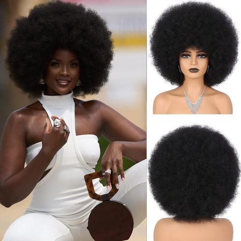 PRICES MAY VARY. 【Classic Style】Afro puff wigs 70's,It is not only a puff wigs for black women hair, but also a men's afro wigs 70's.A good natural afro wigs allows your scalp to breathe freely. looks natural and touch soft, Perfect for Daily Use, Every day Wear, gifts, theme parties, weddings, dating, cosplay, disco and also Halloween party etc.And you are always the focus of the field when you appear on any occasion.Don’t hesitate in buying today. 【High Quality】Wallden afro wig is made of heat 70s Inspired Hair, 70s Afro, Afro Wigs For Black Women, 70s Black Women, Natural Afro, Afro Wig, Natural Hair Short Cuts, Afro Men, Wig Curly