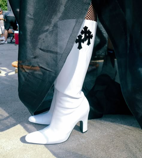 chappell roan in chrome hearts boots backstage at hinterland festival in saint charles, IA. photographed by luxxienne on ig.   august 4th, 2024 Chrome Hearts Boots, Hinterland Festival, Chappell Roan, Music Aesthetic, Saint Charles, First Tattoo, Chrome Hearts, Wearing Clothes, Thank U