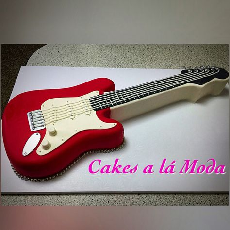 Fondant guitar cake. Fondant Guitar, Music Cake Ideas, Music Cake, Guitar Cake, Candy Birthday Cakes, Candy Birthday, Cake Photos, 3rd Birthday Cakes, Wedding Cake Photos