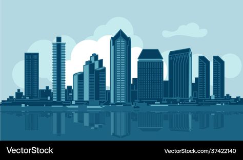 San Diego Skyline, High Res, Vintage Art, Png Images, Vector Art, Adobe Illustrator, San Diego, Vector Images, Vector Free