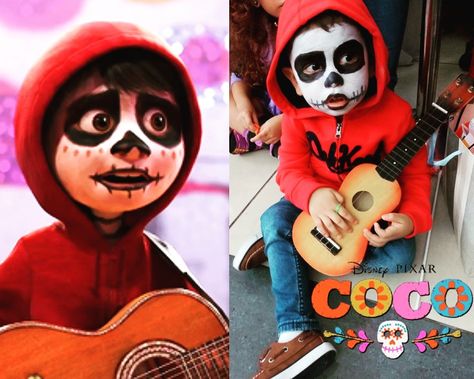 Disfraz de Miguel en la pelicula COCO Catrina Makeup, Halloween Face, Halloween Face Makeup, Coco, Halloween, Makeup, Quick Saves, Make Up