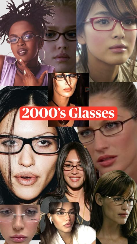 2000s Glasses, Glasses Inspiration, 00s Style, Glasses Makeup, Corporate Outfits, Dark Feminine Aesthetic, Jewelry Accessories Ideas, Funky Jewelry, Ulzzang Fashion