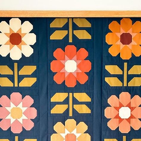 Flower Quilt Pattern, Flower Quilts Sewing Patterns, Daisy Quilt Block Pattern, Daisy Quilt Pattern, Flower Quilt Blocks, Fresh As A Daisy Quilt Pattern, Cotton Daisy Quilt Pattern, Sprout Wovens Quilt, Flower Power Quilt Pattern