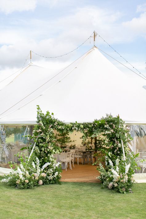 Marquee Wedding Decoration, Marquee Decoration, Destination Wedding Cost, Floral Archway, Wedding Venues Uk, Tent Decorations, Tipi Wedding, Wedding Entrance, Wedding Tent