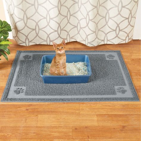 Oversized Cat Litter Trapping Mat | Collections Etc. Litter Tracking, House Cleaner, Elderly Dogs, Cat Litter Mat, Kitty Litter, Washable Pads, Litter Mat, Litter Tray, Cat Litter Box