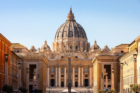 Premium Photo | Front view of saint peter basilica at vatican city. St Peters Basilica Aesthetic, Saint Peter Basilica, St Peter And Paul, St Peters Basilica, Saint Peter, Vatican Museums, St Peter, Vatican City, Front View