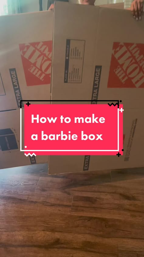 Barbie Boxes Diy, Barbie Birthday Box Diy, Things To Do At A Barbie Party, Barbie Party Crafts For Kids, Diy Barbie Box How To Make, Barbie Float Ideas, Diy Barbie Party Decor, Barbie Party Favors Diy, Barbie Outdoor Party