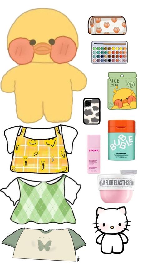 Ducky Clothes, Paper Doll Printable Templates, Hello Kitty Colouring Pages, Hello Kitty Printables, Paper Dolls Clothing, Paper Dolls Diy, Hello Kitty Clothes, Hello Kitty Coloring, Paper Doll Template