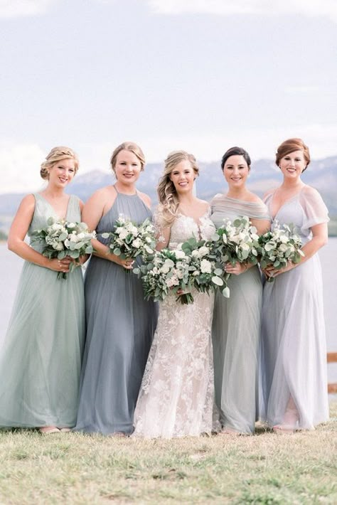 Sage Green And Dusty Blue Wedding Bridesmaid Dress, Mix Match Bridesmaid Dresses Blue Green, Sage Dusty Blue Blush Wedding, Sage Green Dusty Blue Bridesmaid Dresses, Dusty Blue And Green Bridesmaid Dresses, Sage And Dusty Blue Bridesmaid Dresses, Dusty Blue And Sage Green Bridal Party, Sage Green And Dusty Blue Bridesmaid Dresses, Dusty Blue And Sage Green Bridesmaids