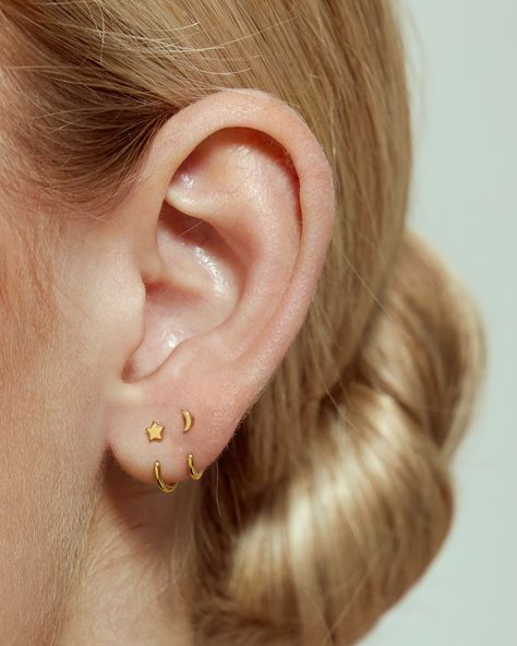 When the moon and stars align 🌌 These new Stay Close Star & Moon Hoops are a must-have for your ear stack constellation. They’re also the perfect gift for celestial lovers and dreamers in your life 🤍Available now at theardant.com. Stars Align, The Moon And Stars, Ear Stack, Star Moon, Moon And Stars, Constellations, The Dreamers, The Moon, Moon