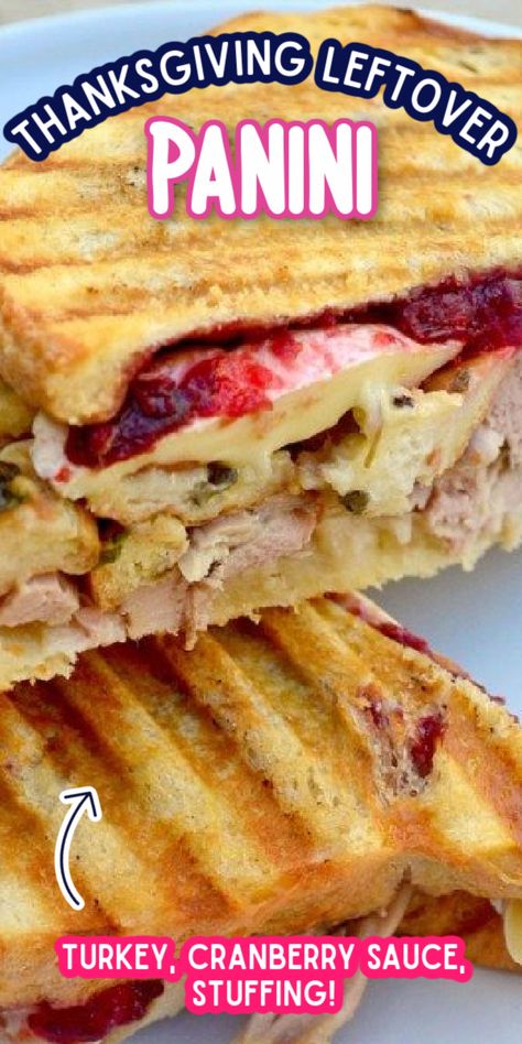 Thanksgiving Sandwich Ideas, Thanksgiving Panini Recipes, Thanksgiving Panini, Thanksgiving Leftover Ideas, Leftover Deli Turkey Recipes, Thanksgiving Leftover Crunchwrap, Thanksgiving Sandwich Leftover, Thanksgiving Leftover Croissant, Leftover Turkey Panini