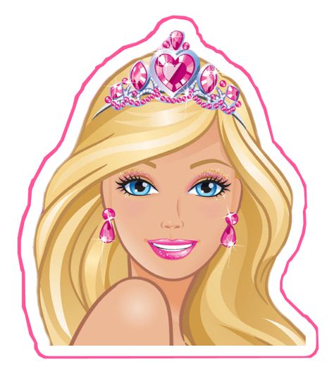 Barbie Printables Cake Topper, Barbie Cake Topper Printable, Barbie Stickers Printable, Barbie Cupcake Topper, Barbie Topper, Disney Cars Cupcakes, Tag Barbie, Barbie Cake Topper, Barbie Cake Designs