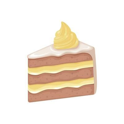 Slice of yellow lemon cake topping with sliced lemon on dish or plate. Delicious sweet dessert concept. Isometric food icon. Cute cartoon vector illustration. Symbol of sweets element. Cafe menu. 13402122 Vector Art at Vecteezy Yellow Lemon Cake, Mini Cafeteria, Sliced Lemon, Food Icon, Cake Illustration, Cake Packaging, Sweet Cake, Cafe Menu, Vanilla Cream