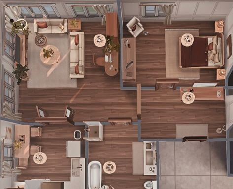 Sims 4 Cc Studio Apartment, Sims 4 San Myshuno Lots, Sims 4 Apartment Patreon, Sims 4 Apartment Floor Plan, San Myshuno Apartment, Sims 4 Apartment Layout, Sims Rooms, San Myshuno, Sims Freeplay Houses