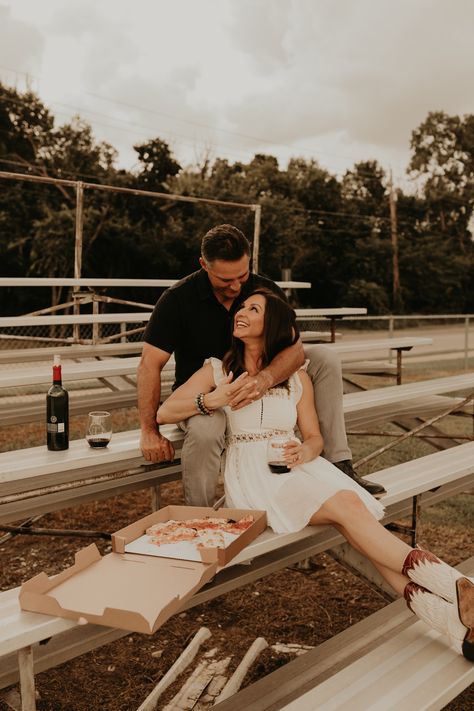 Engagement Photos Sports, High School Sweethearts Photoshoot, Athletic Engagement Photos, High School Sweethearts Engagement Photo, Football Field Engagement Photos, Football Stadium Engagement Photos, High School Engagement Photos, Football Engagement Photos, High School Sweetheart Photoshoot