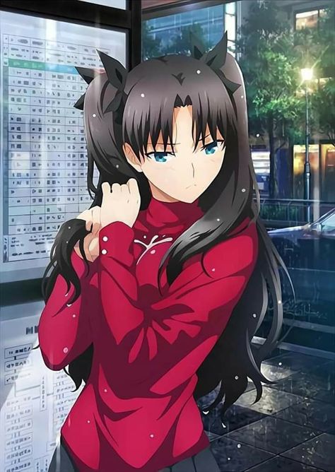 Rin Tohsaka, Stay Night, Fate Stay Night, An Anime, Anime Character, Black Hair, Red, Anime, Hair