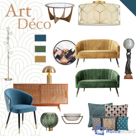 Art Deco Style Interior, Art Deco Living, Art Deco Living Room, Deco Living Room, Deco Living, Interior Design Boards, Create A Board, Design Boards, Overall Aesthetic