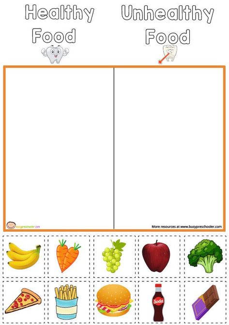 Healthy and Unhealthy Foods Worksheeet For Preschool and Kindergarten | Healthy and unhealthy food, Free preschool printables, Pre writing activities Healthy And Unhealthy Food Activities, Healthy And Unhealthy Food Worksheet, Food Worksheets For Kids, Healthy Eating Activities For Kids, Sentra Persiapan, Healthy Food Activities For Preschool, Food Worksheet, Healthy Food Activities, Healthy Food Art