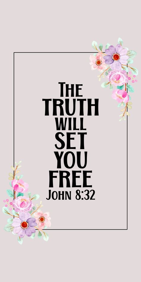 Bible Verse John 8:32 The truth will set you free. The Truth Shall Set You Free, John 8 32, Verse Design, Blankets Throw, Bible Journals, Bible Things, Christian Quotes Wallpaper, John 8, Biblical Inspiration