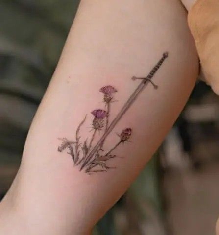 Thistle Tattoos For Women, Thistle Tattoos, Thistle Flower Tattoo, Thistle Tattoo, Thistle Flower, Flowering Plants, Flower Beauty, Plant Design, Perennial Plants