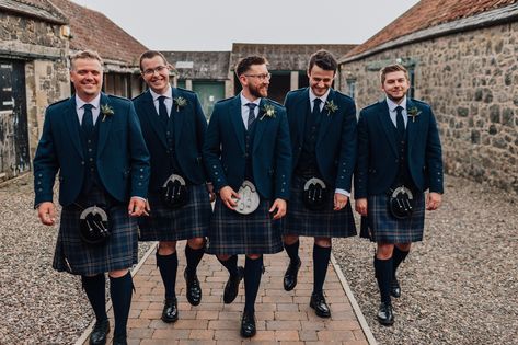 Navy Kilt Wedding, Kilt Wedding Bridesmaids, Scottish Wedding Suit, Kilt Groomsmen, Groomsmen Kilts, Wedding Kilts Grooms, Kilts Wedding, Groom Kilt, Most Expensive Wedding