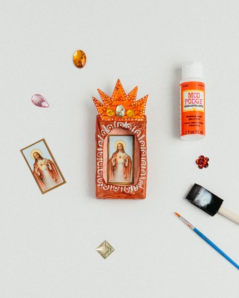 Make a matchbox shrine to celebrate the Feast of the Sacred Heart of Jesus, today! Get full instructions in our book, Living the Seasons! Matchbox Shrine, The Sacred Heart Of Jesus, Jesus Today, Matchbox Art, The Sacred Heart, Sacred Heart Of Jesus, Heart Of Jesus, Homemade Christmas Gifts, Homemade Christmas