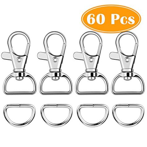 Paxcoo 60Pcs Key Chain Hooks with D Rings for Lanyard and... https://www.amazon.ca/dp/B0721SGP1Y/ref=cm_sw_r_pi_dp_U_x_lUqfDbWSV4QTQ Wallet Craft, Fabric Lanyard, Puppy Harness, Cat Hammock, Webbing Belt, Tool Belt, Keychain Set, Metallic Bag, Fabric Bags