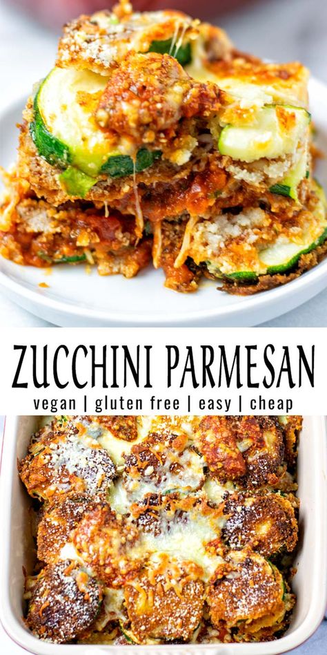 A family favorite ready in no time: this Zucchini Parmesan is made with simple ingredients and rich in flavor. Learn the best method with step by step picture. No one would ever taste it is vegan, better than the real deal. #vegan #dairyfree #contentednesscooking #vegetarian #dinner #lunch #mealprep #zucchiniparmesan Zucchini Parmesan, Italian Herbs, Tasty Vegetarian Recipes, Vegetarian Dinners, Vegetarian Recipes Dinner, Vegetarian Recipes Healthy, Vegan Dinner Recipes, Veggie Dishes, Healthy Vegetarian