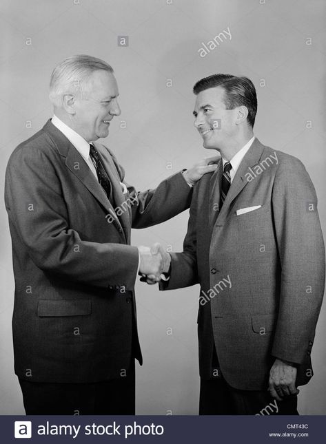 1950s OLDER AND YOUNGER BUSINESS MEN SHAKING HANDS Stock Photo Shaking Hands Drawing, Men Shaking Hands, Cinema Photoshoot, Oc Drawing, Shaking Hands, Hand Drawing Reference, Hand Images, Hand Photo, Business Men