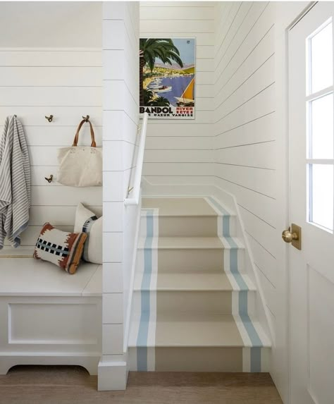 Unfinished Basement Laundry, Painted Staircase, Nantucket Home, Interiors Photography, Dream Beach House, Stairs Ideas, Dream Beach Houses, Painted Stairs, Hill Interiors