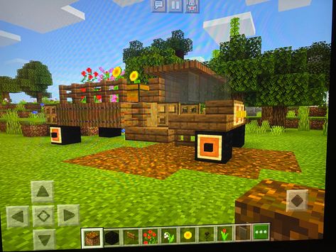 Minecraft Flower Truck, Aesthetic Buildings, Flower Truck, Minecraft Ideas, Baseball Field, Golf Courses, Minecraft, Building, Flowers