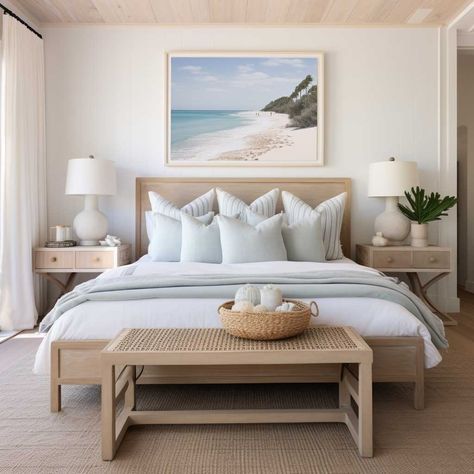 8+ Key Elements of a Coastal Hamptons Style Interior • 333+ Art Images Beach Hamptons Bedroom, Airy Coastal Bedroom, Hampton Coastal Bedroom, French Riviera Decor Interiors, Hampton Beach House Decor, Coastal Living Room Decor Hampton Style Master Bedrooms, Hampton Style Bedroom Master Suite, Hamptons Interior Design Coastal Style, Coastal Bedrooms Blue