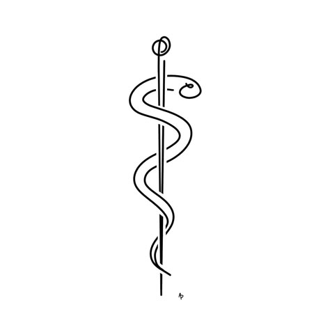 Medical Minimalist Tattoo, Minimalist Tattoo Medicine, Minimalist Doodle Tattoo, Dainty Medical Tattoo, Veterinary Caduceus Tattoo, Staff Of Asclepius Tattoo, Veterinary Medicine Tattoo, Rod Of Asclepius Tattoo Feminine, Rod Of Asclepius Tattoo Nurse