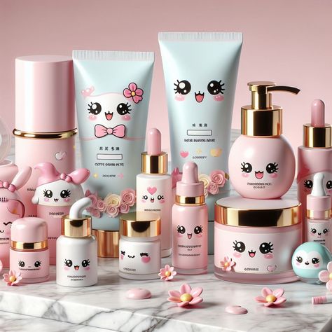 Anime Skincare, Korean Face Massage, Kawaii Skincare, Cute Skincare, Girl Digital Art, Aesthetic Products, Anime Theme, Anime Makeup, Korean Face