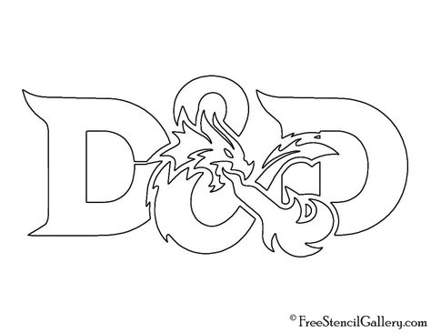 Dungeons and Dragons Logo Stencil | Free Stencil Gallery Dungeons And Dragons Logo, Dragon Symbol, Dnd Diy, Dnd Crafts, Dragon Coloring, Dungeons And Dragons Art, Dragon Coloring Page, Dragon Birthday, Dragon Party