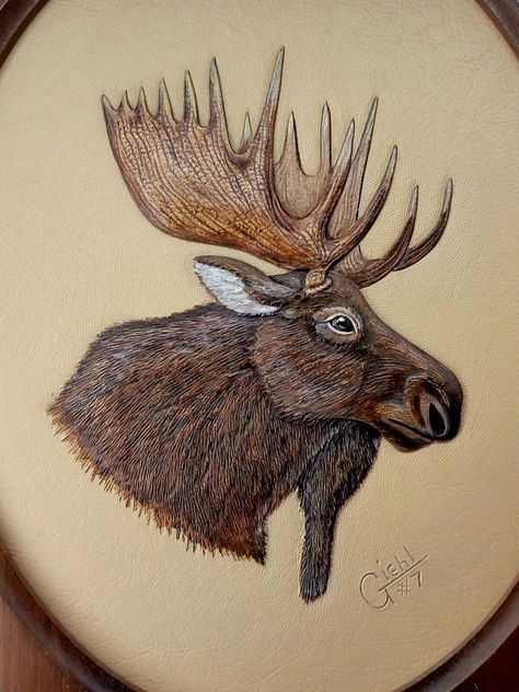 Moose Painting, Moose Decor, Eclectic Living Room, Western Theme, Wood Engraving, Texture Art, Moose, Bedroom Ideas, Vintage Art